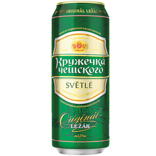 ПИВО КРУЖЕЧКА ЧЕШСКОГО СВЕТЛОЕ АЛК. 4,3 % 0,43 Л Ж/Б МПК РОССИЯ