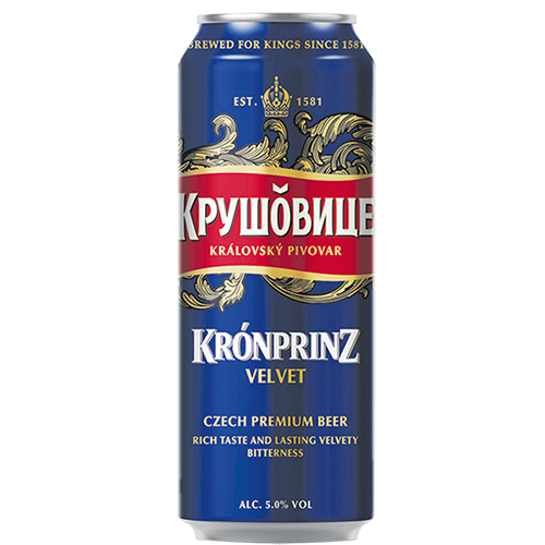 ПИВО КРУШОВИЦЕ ВЕЛЬВЕТ ПАСТЕРИЗОВ. СВЕТЛОЕ АЛК. 5 % 0,43 Л Ж/Б ОПХ РОССИЯ