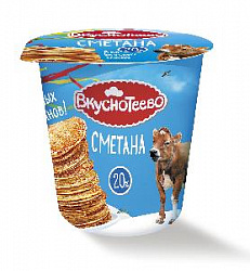 Сметана Вкуснотеево 20%, 350г