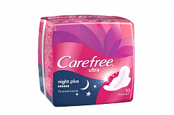 Прокладки Carefree Ultra Night Plus Ультратонкие, 10 шт
