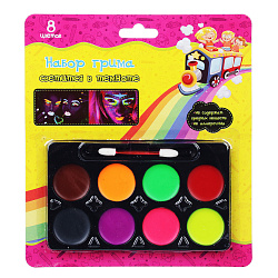 Набор люминесцентного грима с аппликатором, 8 цветов, арт.284-186