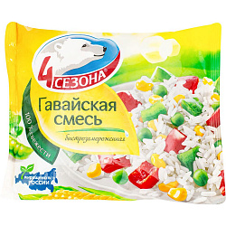 Гавайская смесь 4 Сезона из быстрозамороженных овощей и риса, 400 г