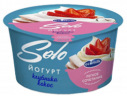 Йогурт питьевой Ecomilk Solo Клубника и кокос 4,2%, 130 г