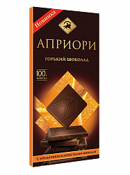 Шоколад Априори горький с апельсином и миндалем, 100 г