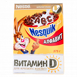 Готовый завтрак Nestle Nesquik Алфавит шоколадный, 375 г