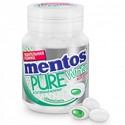Жевательная резинка Mentos Pure white Нежная мята, 54 г