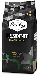 Кофе в зернах Paulig Presidentti Black Label жареный, 250 г