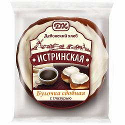 Булочка сдобная Дедовский хлеб с глазурью, 100 г