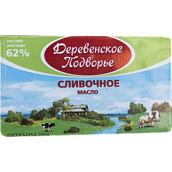 Масло Деревенское Подворье сладко-сливочное 62%, 180 г