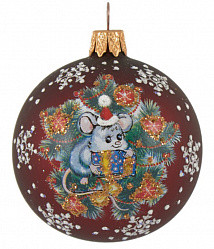 Украшение елочное Шар Символ года, 6,5 см, арт.СГ-65-136