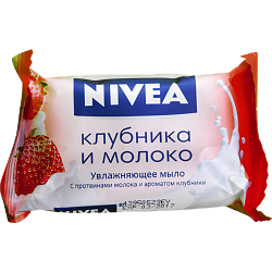 Мыло-уход Nivea увлажняющее Клубника и молоко, 90 г