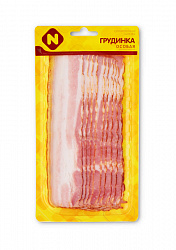 Грудинка Останкино Особая копчено-вареная бескостная нарезка в вакууме, 150 г