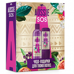 Набор Aussie Шампунь SOS, 290 мл + Средство интенсивного ухода 3 Minute Miracle, 225 мл