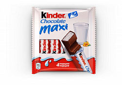 Шоколадный батончик Kinder Maxi с молочной начинкой, 4х21 г