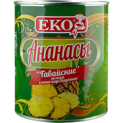 Ананасы Еко Гавайские кольца, 850 мл
