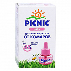 Жидкость от комаров Picnic Baby, без запаха, 45 ночей, 30 мл