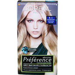 Крем-краска для волос L'Oreal Paris Preference 8.1 Копенгаген/Светло-русый/Пепельный