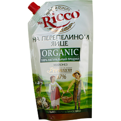 Майонез Mr.Ricco Organic на перепелином яйце 67%, 400 мл
