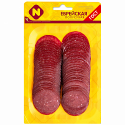 Колбаса Останкино Еврейская сырокопченая, нарезка, 100 г