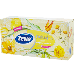 Салфетки Zewa Deluxe бумажные косметические в коробке, 3 слоя, 90 шт