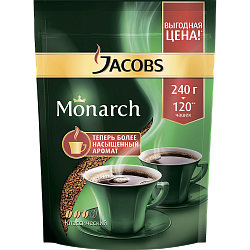 Кофе Jacobs Monarch растворимый сублимированный натуральный, 240 г