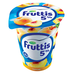 Йогуртный продукт Fruttis Сливочное лакомство со вкусом персика пастеризованный 5%, 290 г