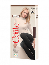 Колготки Conte Cotton, 250 ден, размер 3, цвет mocca