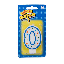 Свеча-цифра Веселая затея Ноль, 7,6 см