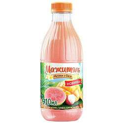 Напиток сывороточный Мажитэль Гуава, личи и манго пастеризованный, 950 г