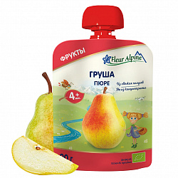 Пюре Fleur Alpine Organic Груша, с 4 месяцев, 90 г