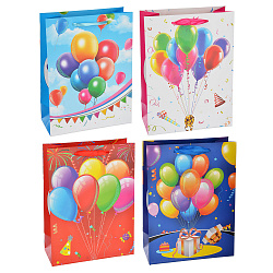 Пакет подарочный бумажный крафтовый с узорами, 23х31 см