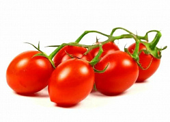 Томат свежий Черри сливовидный на кисти упаковка, 250 г